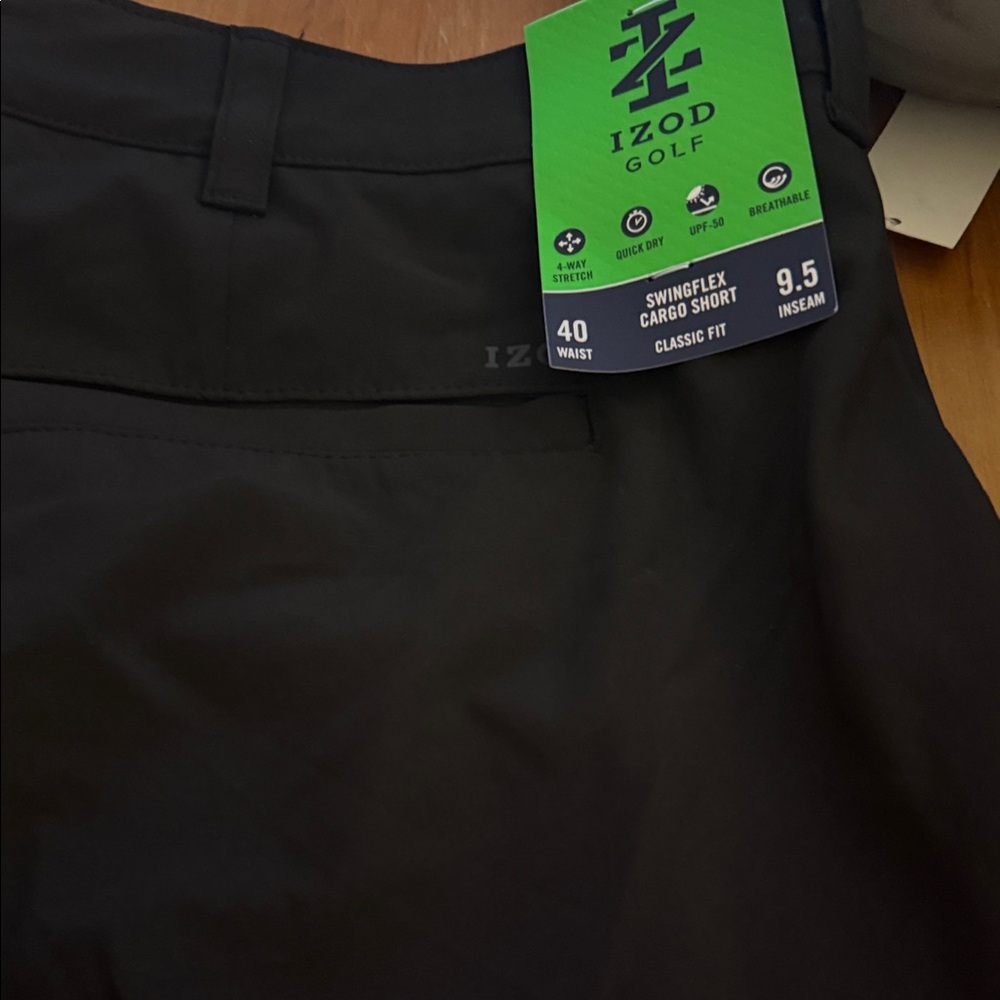 Men's Izod Golf Black Cargo Shorts